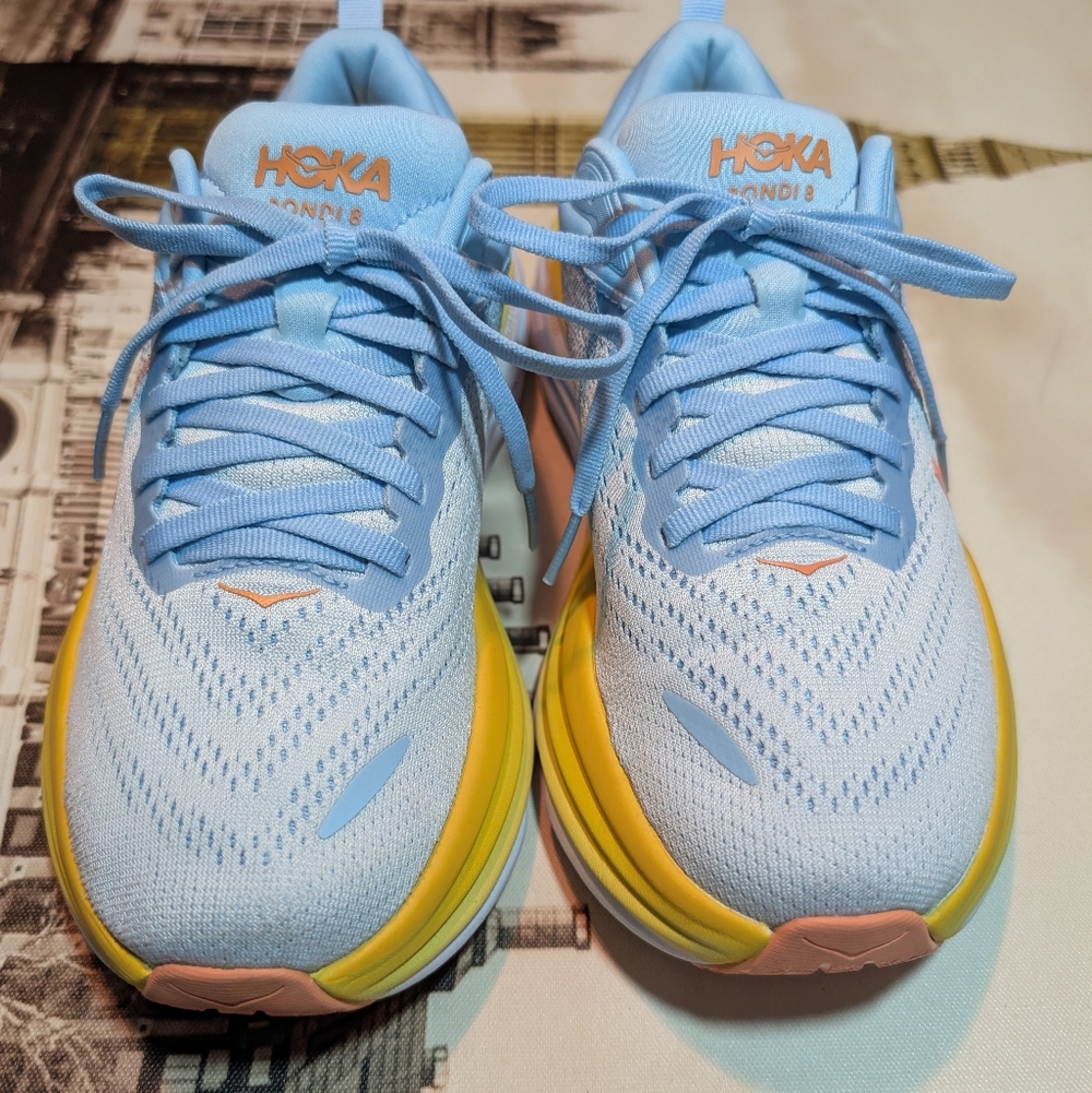 Hoka One One Bombi 8 Cushioned Road Shoes  Summer Song Women's Size 7 No Box - Picture 3 of 14